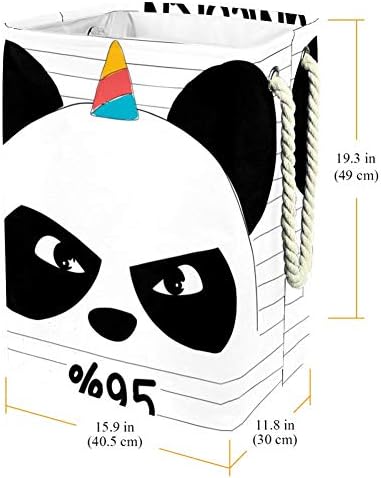 Inomer fofo panda ninja panda e unicórnio 300d oxford pvc cesto de roupas à prova d'água cesto de lavanderia para cobertores brinquedos