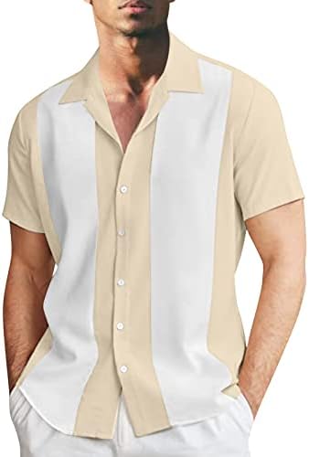 XILOCCER Mens camisetas camisetas Hawaiian Button Up Shirt Western Shirts For Men Shirts Western Men's Workout Shirts Fashion Lapeel