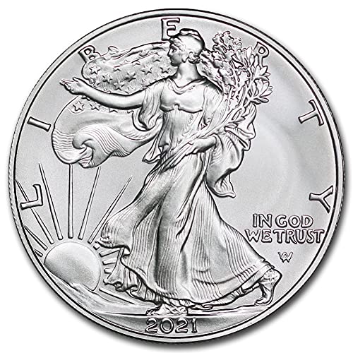 2021 lote de 1 oz de prata águia americana brilhante não circulado no tubo de hortelã dos Estados Unidos com nossos certificados de
