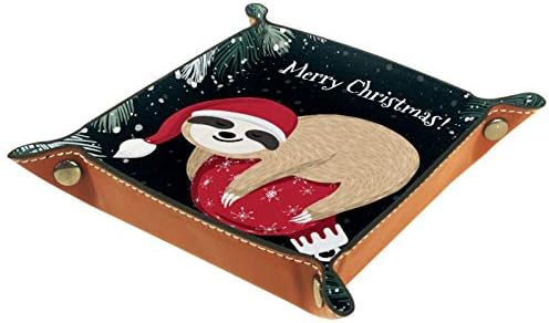 Lyetny Christmas Sleoth Organizer Bandeja Caixa de armazenamento Bandeja de mesa de mesa Caddy Alterar a carteira de caixa de moeda de caixa de moeda de armazenamento de bandeja, 20.5x20.5cm