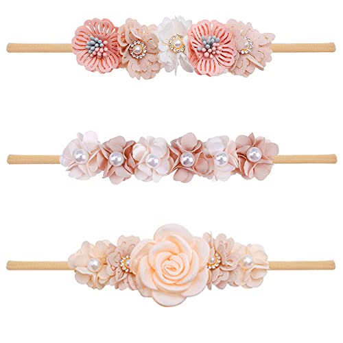 FGSS Floral Head Bands Flower-Crown for Baby Girls Nylon Elastic Hair Bands para recém-nascidos para crianças pequenas acessórios