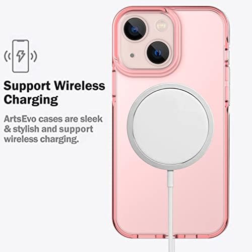 Artsevo projetado para iPhone 14 Case e iPhone 13 Case, Proteção de Drop 6 de 6,6 pés, Capa de Proteção à Câmera de Câmera de Câmera de Corpo, Pink