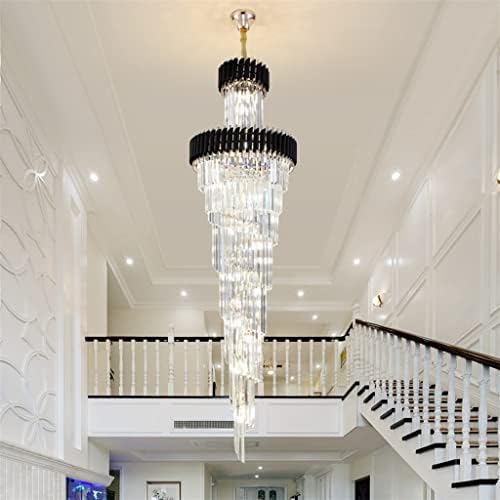 Lustre de escada Ylyajy Cristalina Cristaleiro Creque de Candelas de Candelas de Candelas da sala de estar Golden Black LED LUDTINGS