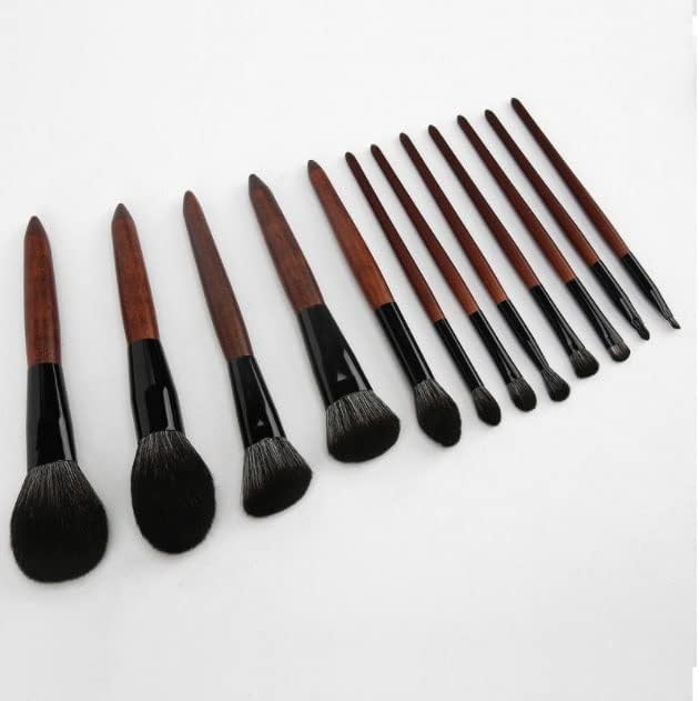 Walnuta 12 pincéis Definir conjunto completo de escovas de pó soltas ferramentas de beleza conjuntos de sombras para os olhos escovas