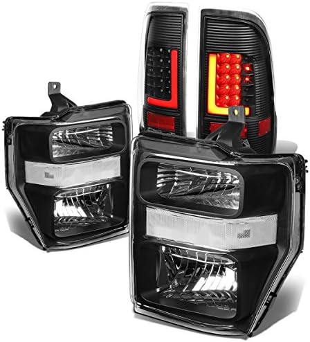 Compatível com o Ford Super Duty 2nd Gen Gen Black Clary Fartlight + Black Clear Lente Red 3D LED LED LUZ