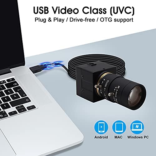 Câmera de zoom óptico de webcam 4k Ultra HD da webcam 4K com lente varifocal de 5-50 mm, 3840x2160@30fps Super High Definition Cameras