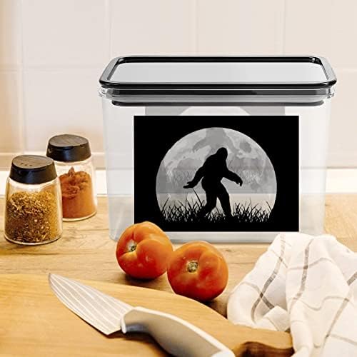 Engraçado Bigfoot Sasquatch Caixa de armazenamento de lua cheia Caixa de contêineres de alimentos de alimentos plásticos