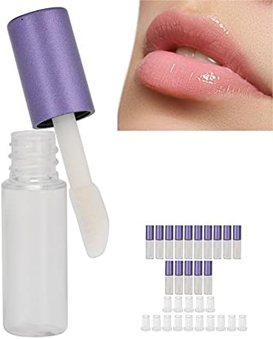 15 PCS Gloss Lip Tubo vazio - garrafas de esmalte lábio roxo - Contêineres cosméticos compactados com teste com rolhas de borracha e materiais plásticos transparentes para maquiagem labial delicada e apelo maravilhoso