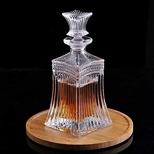 Decanter de vidro Originalclub com rolha geométrica hermética - decantador de uísque para vinho, bourbon, conhaque, licor,