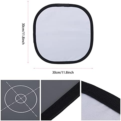 Vifemify White Balance Focus Board, 30 cm dobrando 18% Cartão de referência de balanço de branco cinza com acessório de fotografia de bolsa