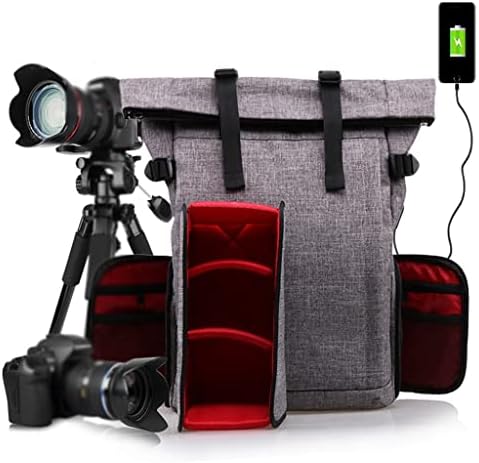 Sdgh Photo Multifuncional Bolsa de Poliéster à prova d'água com porta USB DSLR ombros da câmera Backpack Bolsa macia de 15 polegadas