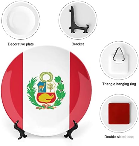Placa decorativa flagceramica peruana com stand Plate Home de China Custom para casa de estar em casa cozinha