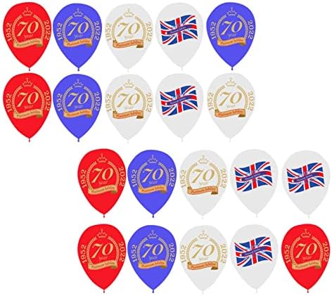 N/A/A 70º conjunto de balões da Jubileu da Rainha, Decorações do Jubileu de Union Jack Jubileu 2022, Platinums Jubilee Party Decorações de Partido Latex Balão, Union Jack Flag Great British Party Supplies Decoração de casa Decoração