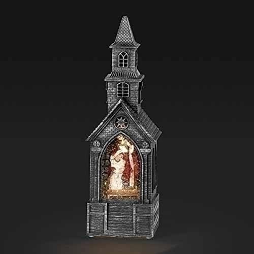 Roman 10,75 Grey Swirl Church com a Sagrada Família Liderada por mesa de Natal Decoração