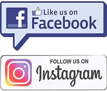 O adesivo do Facebook e o adesivo do Instagram siga o conjunto de mídias sociais dos EUA, feito de Vynil para adesivo de adesivos de janela, loja, negócios, carro, caminhão. À prova de intempéries, resistente a UV