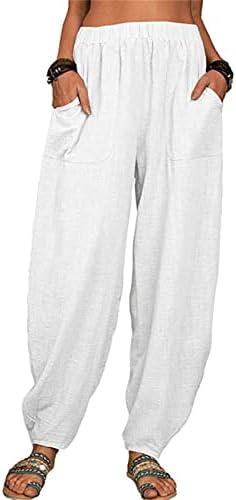Miashui plus size suéteres longas para mulheres para leggings elásticos mulheres bolsos de calça longa de calças de algodão da cintura