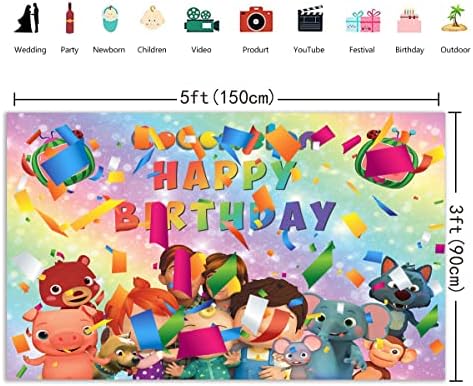 5x3 pés de desenho animado família melancia pano de fundo colorido glitter arco -íris fundo fotopooth cenário de pano de pano de poliéster de pano de pano de bebê