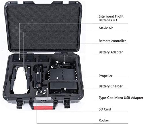 Smatree 10.2l Mavic Air Transporting Case Compatível para DJI Mavic Air Fly More Combo, caixa de viagem à prova d'água para