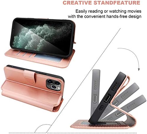 Onetop Compatível com iPhone 12 Compatível com o iPhone 12 Pro Slim Flip Wallet Case com porta -cartão, PU CEARO CEAR