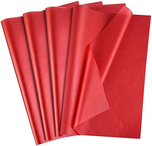 Papel vermelho aorzit papel 80 folhas de papel de embrulho vermelho papel de lenço de lenço de papel 14x20 polegadas papel