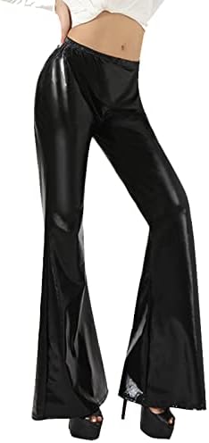 Yalfjv Faux Lealegging Panteira de couro feminino de couro de cintura alta Leggings de cintura elegante Mulheres de casaco elegante