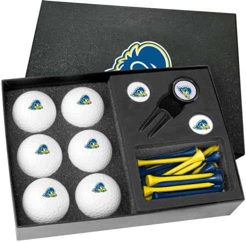 Golfballs.com Classic Delaware Blue Hens Meia dúzia de presentes com ferramenta de Divot - Bolas em branco