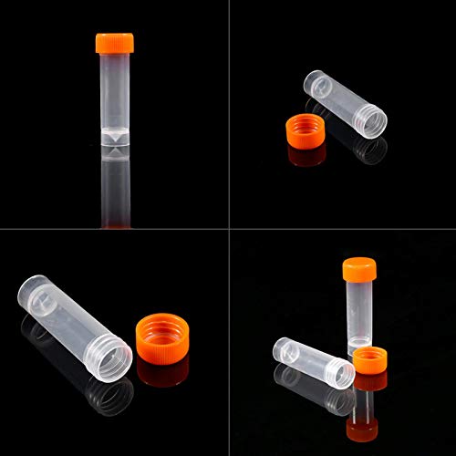 10pcs 5ml Laboratório Plástico Tubos de teste congelados Pacote de tampa de vedação de parafuso frasco Recipiente de tampa