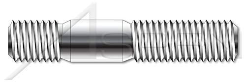 M12-1.75 x 90mm, DIN 938, métrica, pregos, extremidade dupla, extremidade de parafuso 1,0 x diâmetro, a2 aço inoxidável