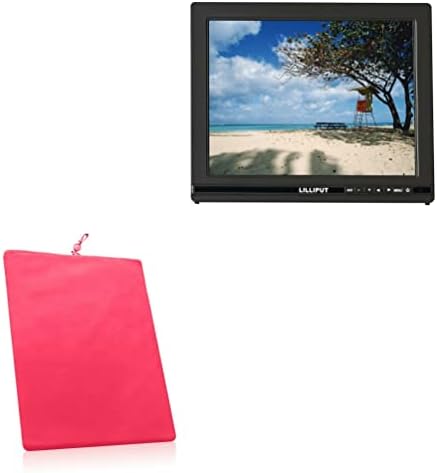 Caixa de ondas de caixa compatível com Lilliput FA1000 -NP/C/T - Bolsa de veludo, manga de bolsa de veludo de veludo com cordão - cosmo rosa