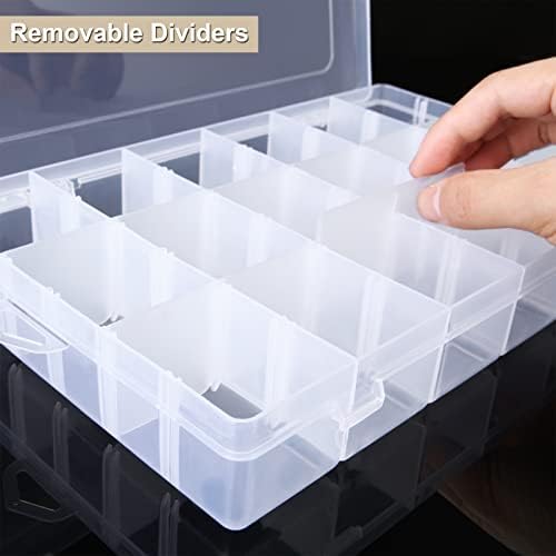 Zoeyes 5 Pacote Caixa de Organizador de Plástico 18 Grades Recipiente de Armazenamento de Jóias Clear Organizer Box com divisores