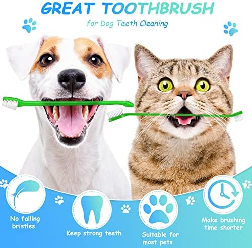 70 peças pincel de dente cachorro dente escova de dentes de dentes macios cachorros de dentes de dentes de dentes de dentes dupla face escova de dentes de dentes longa pincel de dentes para dentes grandes e pequenos