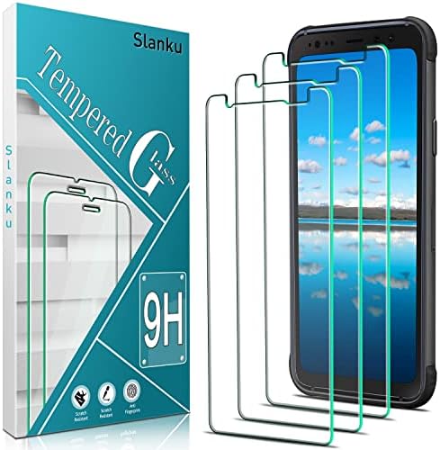 Protetor de tela Slanku [3-Pack] para o vidro temperado ativo do Samsung Galaxy S8, anti-arranhão, sem bolhas, fácil de instalar, amigável