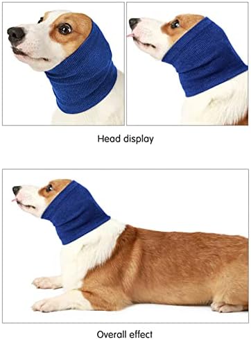 Zymxdm Pet Flap Head Wrap, capa de orelhas de cachorro calmante, luxuosos de estimação para cachorro e mais quente, cinza
