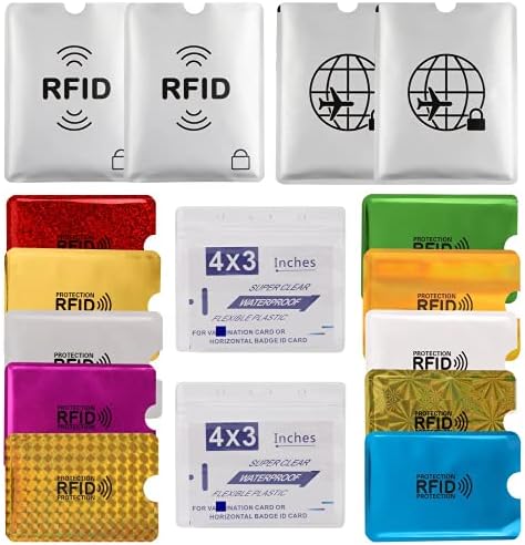 Luumxai 16 Mangas de bloqueio de RFID Envelopes Proteção de roubo de identidade Definir mangas seguras.