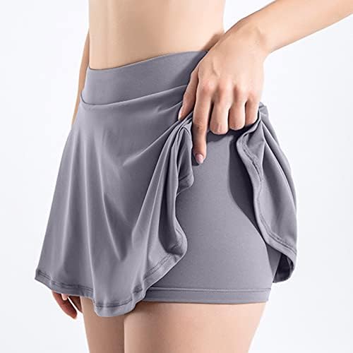 Shorts femininos com bolsos mulheres personalizadas Soild Yoga Sports Salia curta Feminina quadris quadris mini -saia shorts para