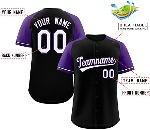 Jersey de beisebol personalizada Botão camisas de manga curta, número personalizado de nome costurado/impresso para adulto/juventude
