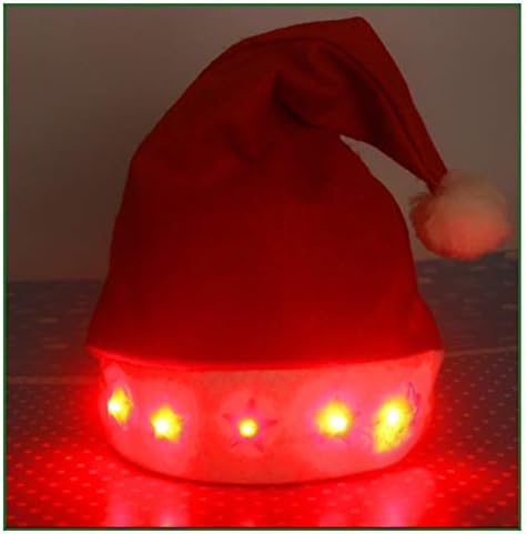 Aboofan adulto Papai Noel Hat engraçado chapéu de natal luminoso que não é tecido Papai Noel Cap fantasma fantasia fantasia para