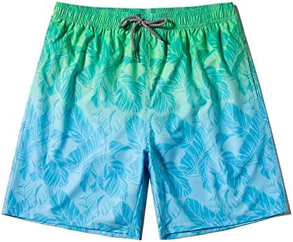JPLZI Mens Floral Hawaiian String de cordão de tração casual shorts de praia de verão Quick seco atlético ativo shorts de pernas