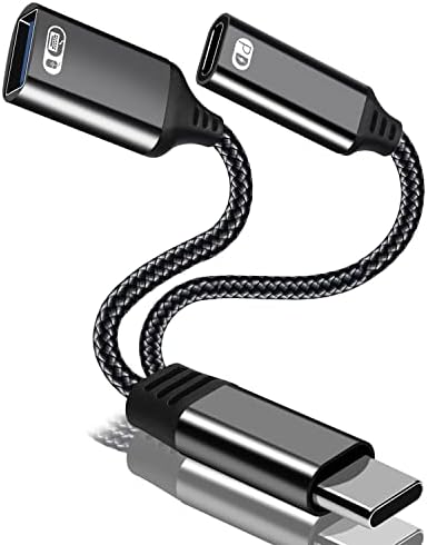 Adaptador USB C OTG, USB C para fêmea USB com ADAPTADOR OTG de carregamento de 60W PD Compatível com Galaxy S20/S20+/Note10,