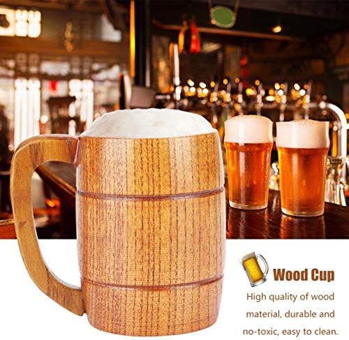 Caneca de cerveja de madeira, cerveja vintage stein grande caneca de madeira bebendo caneca caneca de cerveja de chá