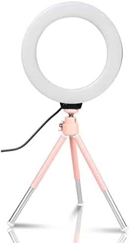 ZLXDP Photo Mini LED LED Selfie 6inch Ring Light Desktop Video Lamp com plugue USB de suporte para tripé para estúdio de vlog ao vivo