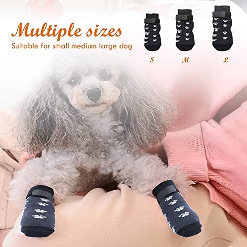 Rypet Anti Slip Dog Socks 3 Pares - Meias para cães com tiras Controle de tração para desgaste do piso de madeira, protetor