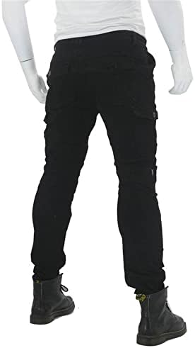 Calças de trabalho ymosrh para homens resistentes a desgaste com 2 pares de protetores de quadril e joelhos removíveis Alongamento de calças masculinas