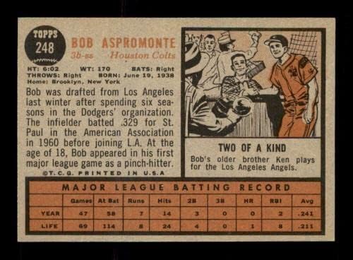#248 Bob Aspromonte - 1962 Topps Baseball Cards classificados NMMT - Baseball cortada cartões vintage autografados