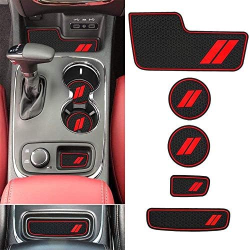 AUPRITE Anti-Dust tapetes para acessórios Durango 2014-2020, Custom Fits Cup Holder Liners Mats Center Console Liners