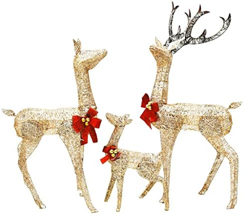 Vidaxl Reindeer Family Christmas Decoration Gold 201 LEDs