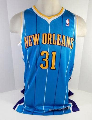 2012-13 New Orleans Hornets Matt Carroll 31 Jogo emitido Blue Jersey XL2 DP12525 - jogo da NBA usado