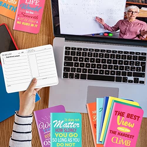 FILLYFALLA 12PCS inspirados no bloco de notas pequenos 3x5, mini notebook de diário motivacional em massa pequeno colorido