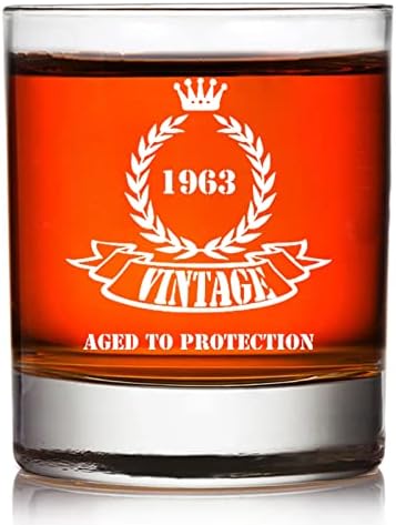 1962 Presentes de aniversário de 60 anos para homens, uísque premium sem chumbo bourbon bourbon vidro antiquado para