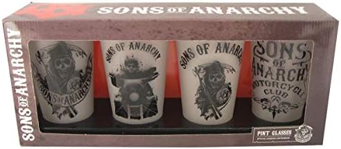 Sons of Anarchy Gosted Pint Glass Conjunto de 4